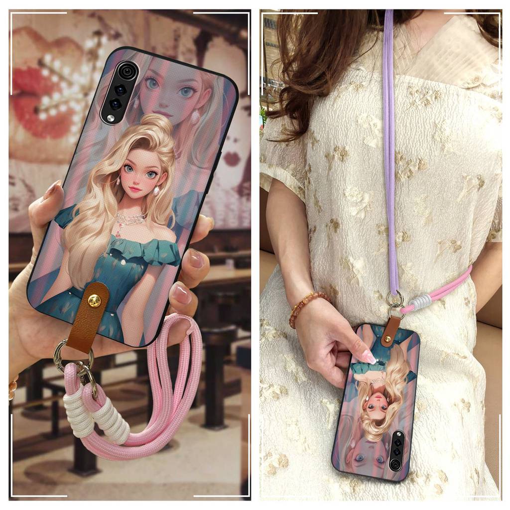 Ốp Điện Thoại LG Velvet 4G/5G silicon mềm, bảo vệ dây, vòng cổ, thiết kế hoạt hình dễ thương, đeo ngang, vỏ mềm hình chữ thập graffiti