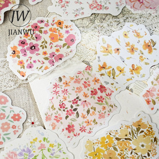 JIANWU Vết Ghi Chú Series Vintage Cây Hoa Từ Tiếng Anh Phong Cảnh Chất Liệu Cắt Dán Sáng Tạo Tạp Chí Văn Phòng Phẩm