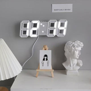 Đồng hồ báo thức thông minh 3D LED Treo tường để bàn Phát sáng khắc rỗng Trang trí bàn