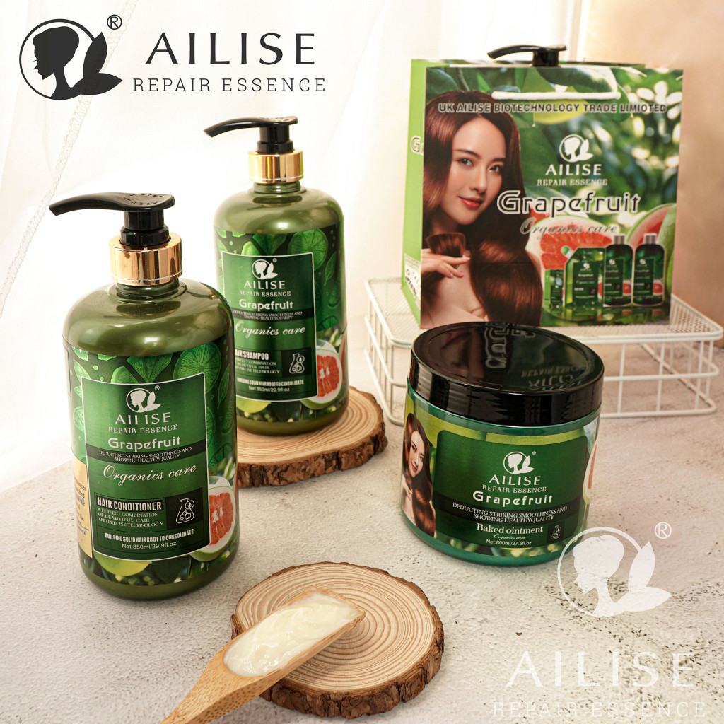[CHÍNH HÃNG] Cặp Dầu Gội Xả Bưởi AILISE GRAPEFRUIT 850ml Giảm Rụng, Kích Thích Mọc Tóc Phục Hồi Tóc