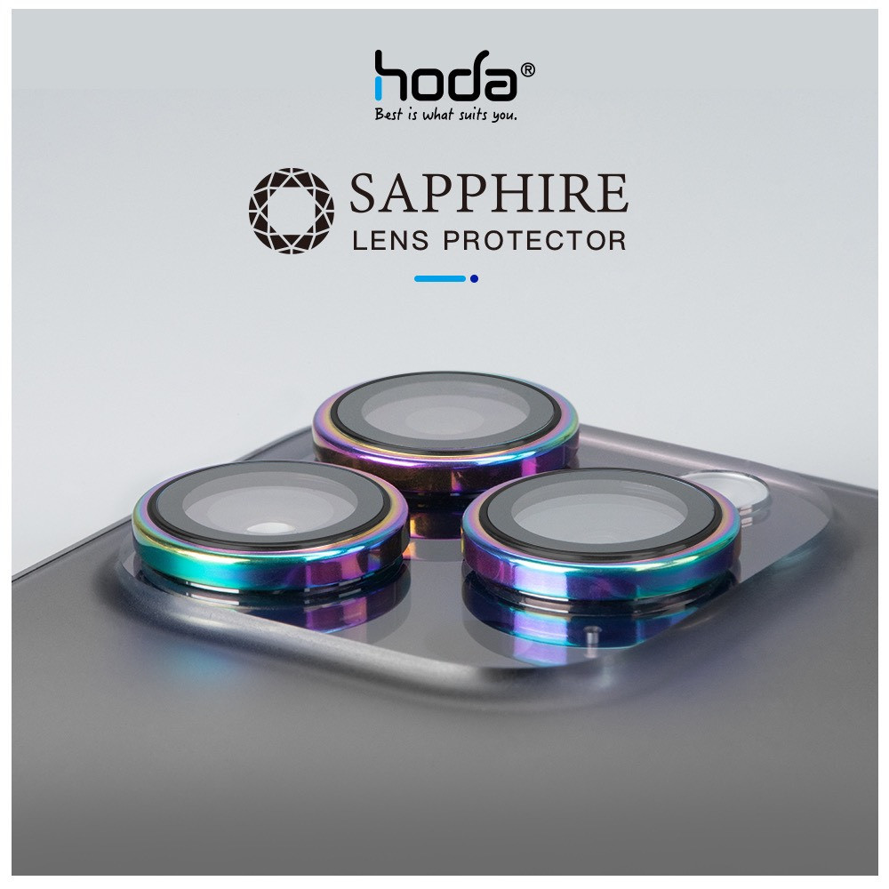 [Chính Hãng] Bộ Mắt Cường Lực Camera Hoda Sapphire Lens Protetor IP 15/16/17 Series - Viền Titanium Siêu Mỏng, Check QR