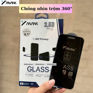 Kính Cường Lực ANANK Bản Trong Suốt Viền Đen & Chống Nhìn Trộm 360 Độ Cho iPhone 12 Đến 17 Pro Max