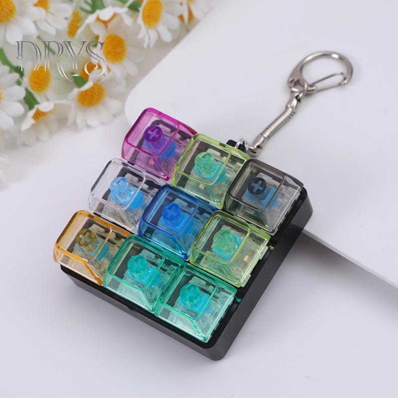 (TFT) Nút Keycap Fidget Móc Khóa 9 Phím Bàn Phím Đàn Áp Đồ Chơi DIY Bàn Phím Móc Khóa Đồ Chơi Dành Cho Người Lớn Quà Tặng Để Giảm Thời Gian MỚI