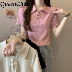 Áo sơ mi nữ tay ngắn màu đen phong cách retro