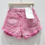 Rò Rỉ Túi Quần Frayed Nơ Trang Trí Gợi Cảm Cô Gái Nóng Chữ A Denim Siêu Quần Short Thời Trang Hot Quần