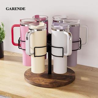 Garande Xoay Bình Nước Tổ Chức Với Đế Gỗ Hiển Thị Chắc Chắn 6 Khe Cắm Cốc Sấy Cho Thức Ăn Nhà