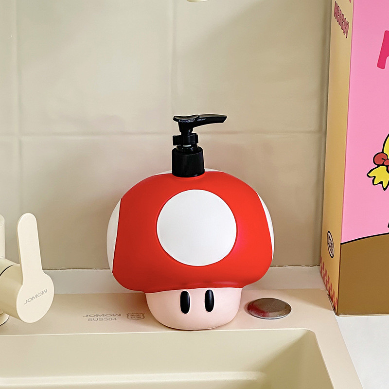Máy bơm kem dưỡng da hình nấm Mario hoạt hình, Chai xà phòng tay Mickey dễ thương, Hộp đựng dầu gội & nước rửa cơ thể có thể đổ lại