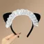 Băng đô tai mèo PYCOU, Vòng buộc tóc bằng vải Polyester Gothic phong cách Nhật Bản, Đạo cụ chụp ảnh ngọt ngào Mũ lưỡi trai xù Hội nghị Anime