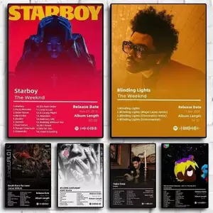 Hip Hop Music Stars Kanye West The Weeknd Canvas Painting Art Home Wall Decor Canvas Poster