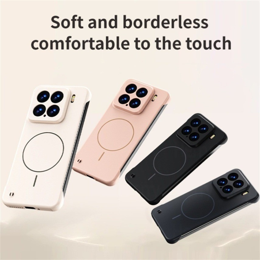 Ốp điện thoại từ tính siêu mỏng Matte PC không khung cho Xiaomi Mi 17 Ultra 15T 14T 13 12 11 Pro Tản nhiệt Vỏ sạc không dây Chống vân tay Chống rơi