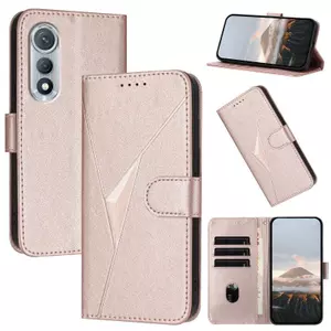 YJD Ốp Lưng Cho Tecno Pova Curve Dập Nổi Thiết Kế Tam Giác Thẻ Da Solots Dây Đeo Tay TPU Mềm Chống Rơi Vỏ Điện Thoại