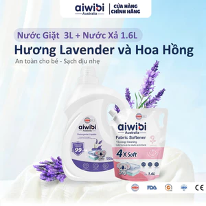 Combo Giặt Xả Hương Lavender Và Hoa Hồng Bảo Vệ Quần Áo Mềm Mại, Dịu Nhẹ (3L + 1.6L)