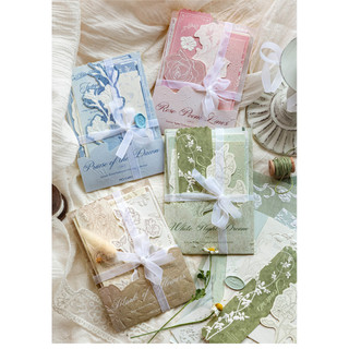 JIANWU Cầu Nguyện Hoa Dòng Vintage Thực Vật Cứu Trợ Phong Cảnh Chất Liệu Cắt Dán Memo Pad Sáng Tạo DIY Rác Tạp Chí Văn Phòng Phẩm