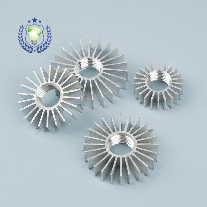 UTO3 DIY LED Chống Nắng Tản Nhiệt M10 Răng Cần Đai Ốc Xe Nhôm Nguồn Sáng Tản Nhiệt Bánh Răng Phụ Kiện Tản Nhiệt
