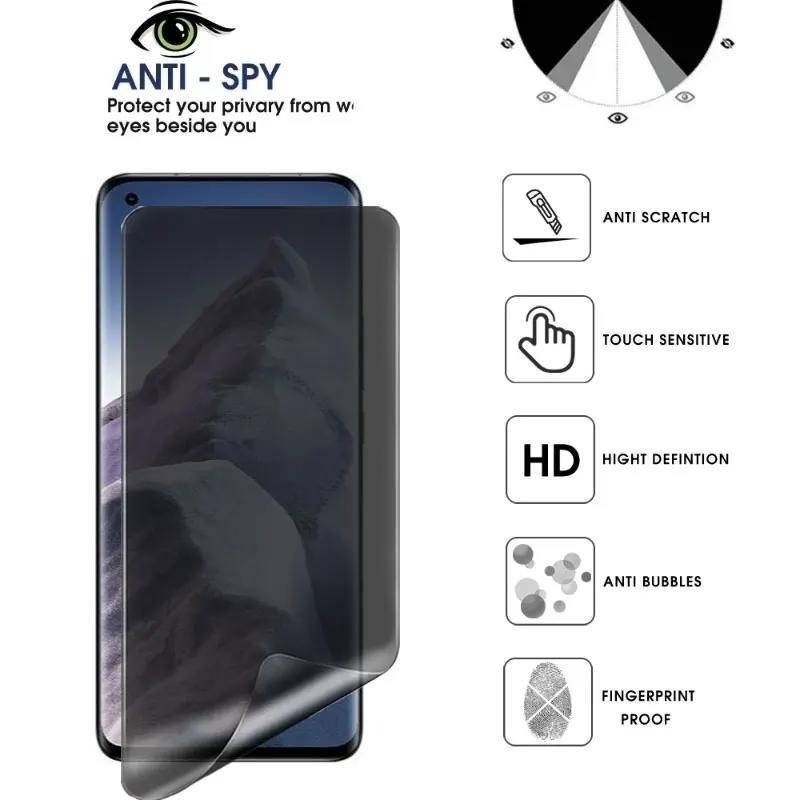 1-2 Chiếc Full Cover Chống Ánh Sáng Xanh Mềm Hydrogel Cho Samsung Galaxy S20 S20 + S21 S21 + S22 S22 + Ultra FE 4G 5G Spy Privacy Và HD Bảo Vệ Màn Hình Matte Film