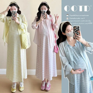 Váy bà bầu mùa hè 2026 mỏng dáng rộng, họa tiết Tie-Dye mát mẻ