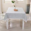 XYLJJ14 Vải Lanh Cotton Kết Cấu Bàn Vuông Khăn Trải Bàn Tua Rua Ren Cạnh Hình Chữ Nhật Tròn Vải Bàn Cà Phê Vải Tùy Chỉnh