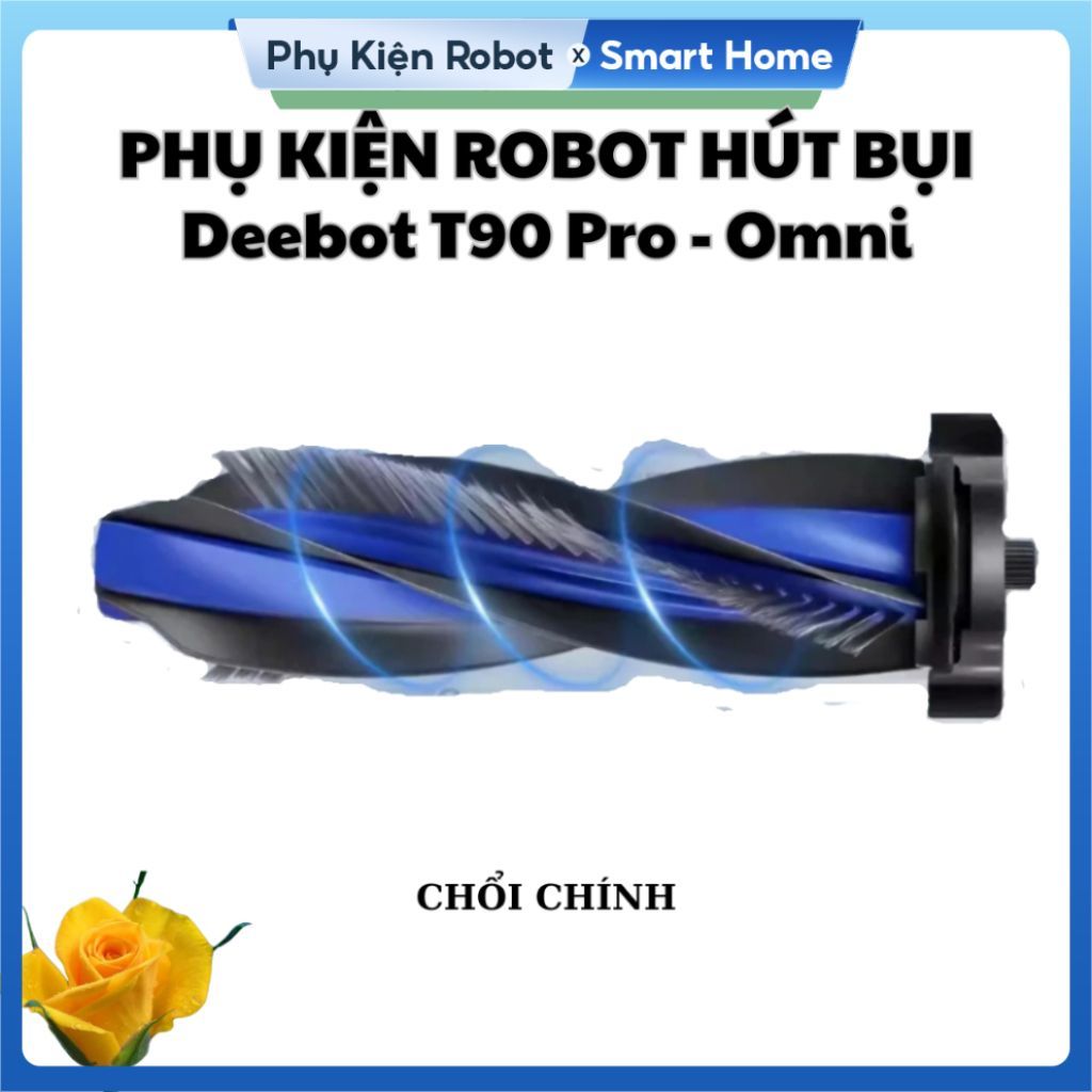 Phụ kiện robot hút bụi Ecova Deebot T90 Pro Omni: Chổi chính, Cạnh/ Bộ lọc/ Con lăn/ Túi rác/ Nước