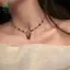 Mặt dây chuyền choker đá pha lê đính hạt bướm cầu vồng, phong cách retro bohemian dành cho nữ
