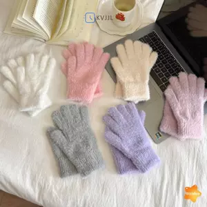 Găng Tay Dệt Kim Lông Chồn Giả Ấm Áp, Phù Hợp Cho Việc Đi Xe Đạp Ngoài Trời Vào Mùa Đông