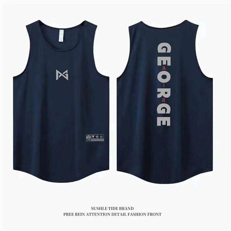 Sports Vest Basketball Clothes T-shirt Men's Summer Basketball Training Wear Sports Running Sleeveless round Neck Shirt LHCw