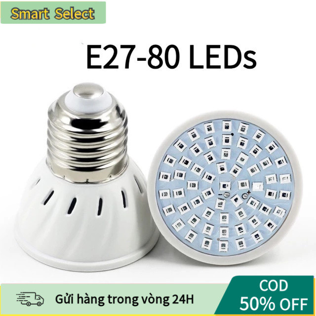 【COD】Đèn LED trồng cây E27 công suất tiết kiệm điện, lắp vào đui E27 dễ dàng, lý tưởng cho kệ trồng rau ban công.