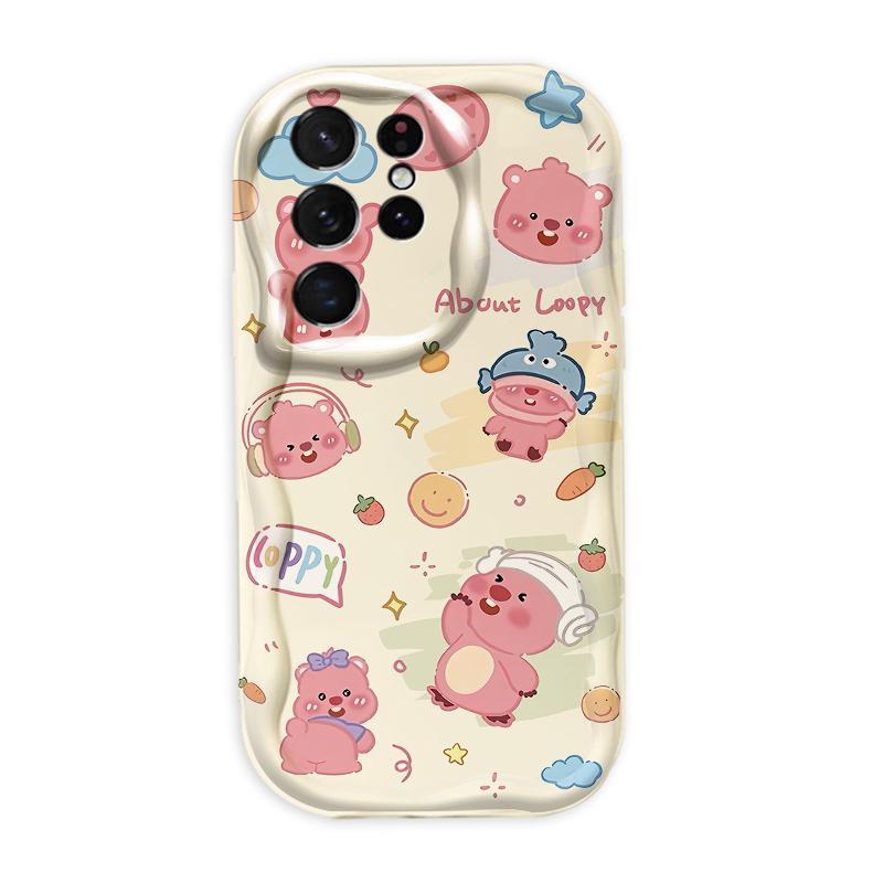 Thích Hợp Cho Samsung S20 S21 S22 S23 S24 S25 S26 + FE Plus Ultra 3D Bảo Vệ TPU Mềm Hoạt Hình Dễ Thương Loopy Vỏ Điện Thoại Chống Sốc
