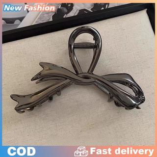 2023 bạc kim loại Bow Knot cá mập Claw tóc Clip đa năng mũ nón trang trí