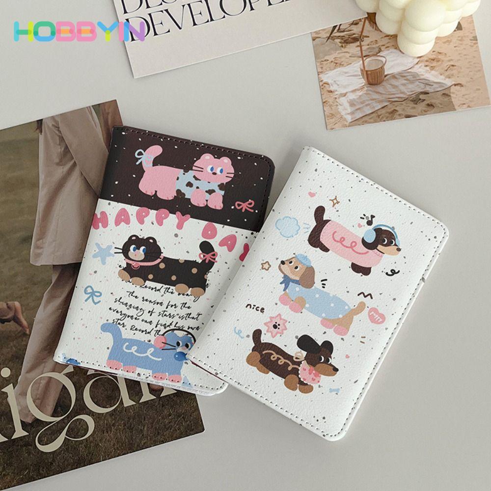 Hộp đựng hộ chiếu HOBBYIN, Túi đựng hộ chiếu hoạt hình siêu mỏng, Da PU đa chức năng dễ thương Ví đựng thẻ tín dụng di động Phụ kiện du lịch