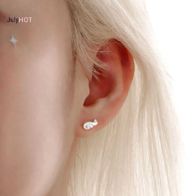 JULYHOT Bông Tai Đôi Cánh Thiên Thần Màu Bạc - Thiết kế sáng tạo cho nữ