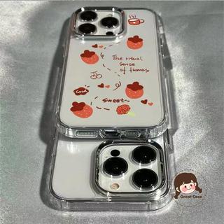 Ốp Điện Thoại Cà Phê Dâu Dễ Thương Cho Google Pixel 10 Pro XL 10A 9 Pro XL 9A 8 Pro 8A 7 Pro 7A 6A 5 XL 5A 4 4A 3A XL 4G 5G Vỏ Mạ Khung Ống Kính Vỏ Mềm