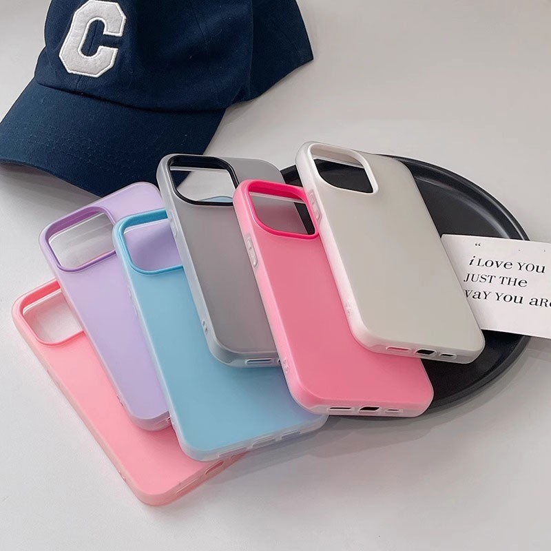 Ốp lưng iPhone đơn giản bằng silicon mềm chống trầy xước phù hợp cho iPhone 11 12 13 14 15 16 Pro Max IP 7 8 Plus X/XS