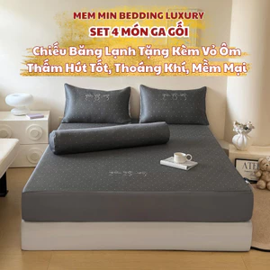 Set 4 Món Chất Liệu Băng Lạnh Mềm Mại,Thoáng Khí, Dễ Chịu Và Độ Bền Cao - MemMinbedding Luxury
