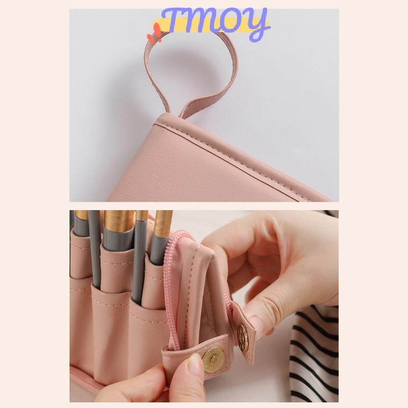 Hộp đựng cọ trang điểm TMOY Hộp đựng cọ trang điểm Túi đựng mỹ phẩm chống thấm nước Du lịch Stand-up Cốc trang điểm có thể gập lại có khóa kéo Túi đựng cọ trang điểm TMOY