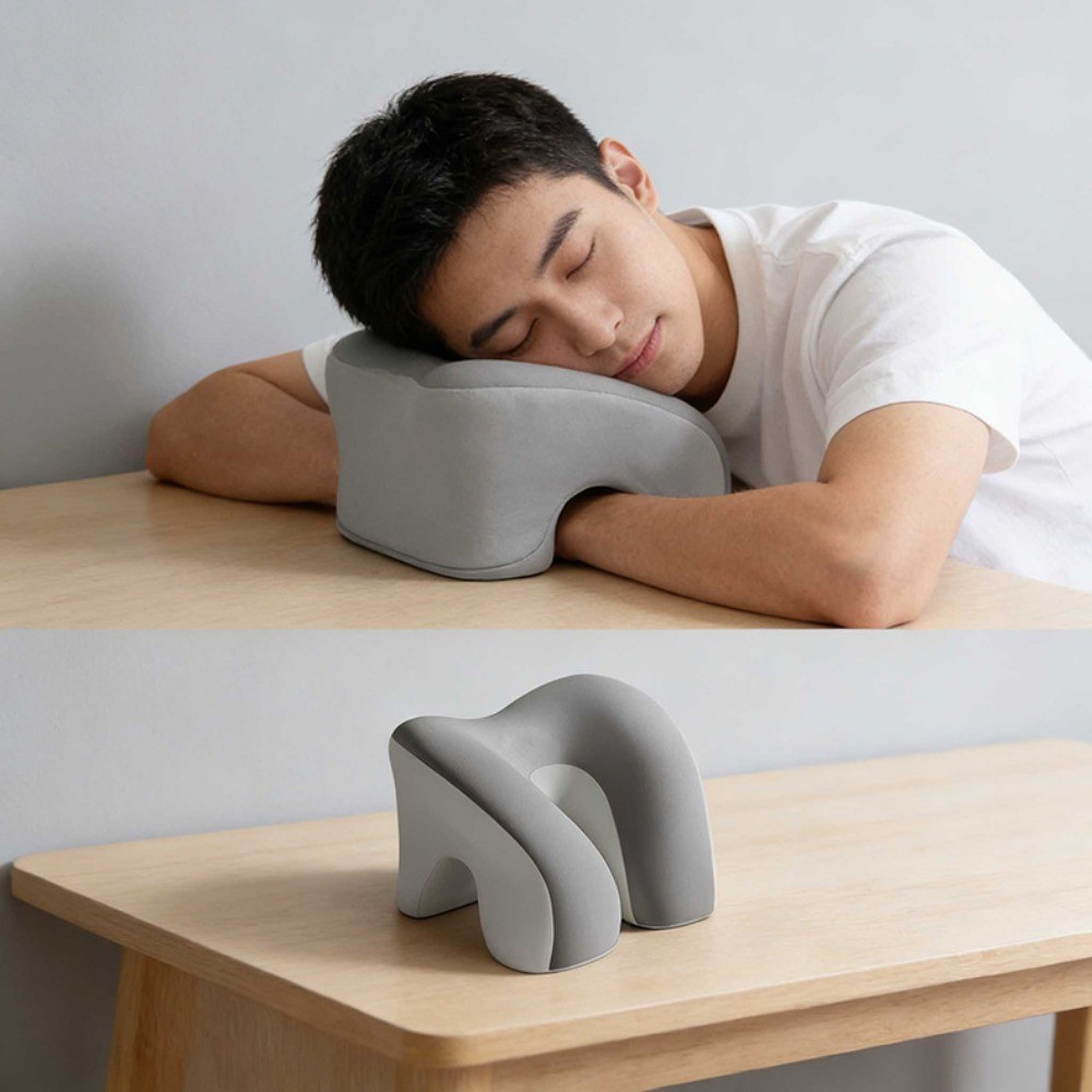 Gối nghỉ trưa để bàn SDEERCONCEPTNR, Gối ngủ trưa hình chữ U thoáng khí tiện dụng dành cho học sinh, Gối hỗ trợ cổ tạo bọt thân thiện với da gia đình