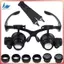 Kính lúp LED 10X 15X 20X 25X Chiếu sáng Kính hai mắt Jeweler Loupe Repair Headband Kính lúp để làm đồng hồ