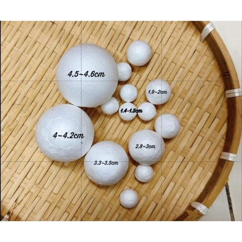 [hỏa tốc hcm] COMBO 5 quả cầu xốp, xốp tròn 3cm/ 4cm/ 5cm/ 6cm/ 7cm/8cm làm quất kẽm nhung, loopy đầu thú, đồ handmade