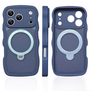 Vỏ sóng nâng cao giá đỡ từ tính Vỏ điện thoại di động cho iPhone17 Pro Max 16 15 Pro Max Bảo vệ camera chống sốc Vỏ lưng cứng chống rơi