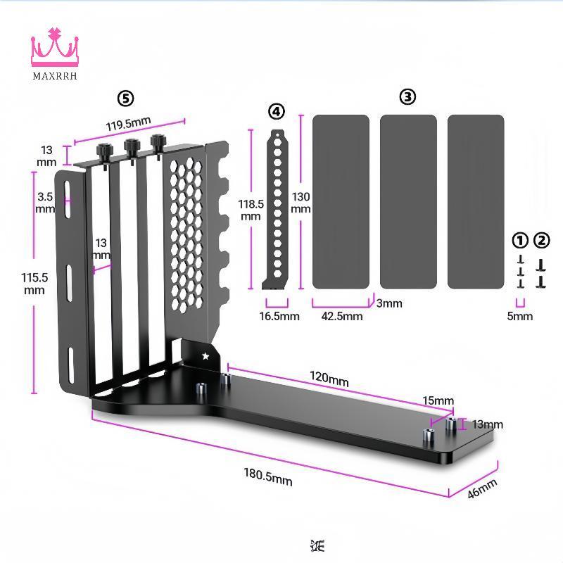 Maxrrh 1 Bộ Bên Ngoài GPU Docking Station Dọc GPU Gắn Chân Đế 2 / 3 Khe ...