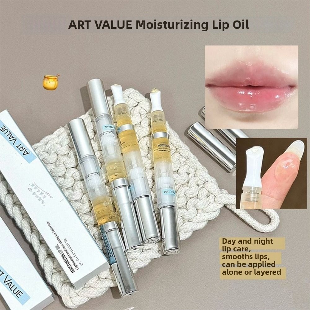 AFTEROF Son Bóng, Bút Dầu Môi Dưỡng Ẩm Không Dính, Hương Vị Ong Dễ Thương Sáng Bóng Hydrating Môi Trang Điểm Chăm Sóc Môi