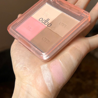 [Ảnh thật] [Ảnh thật] ODBO  Bảng phấn khối và má hồng 2in1 ODBO tạo khối mũi mặ má hồng tiện gọn tiết kiệm OD1331