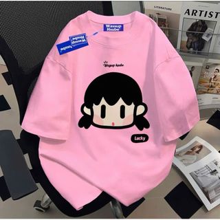 Áo phông unisex tay lỡ cotton su mát đa dạng Hình bé XUKAA Hoạt hình-thuba94