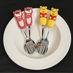 Gấu Pooh Rất Nhiều OHuggin Gấu 304 Thìa Inox Nĩa Dễ Thương Trẻ Em Ăn Thìa Quà Tặng Sinh Nhật gift