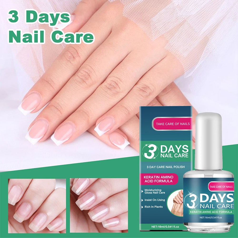 3 Days Nail Care Polish, Keratin Amino Acid Nail Oil, Moisturizing Clear Nail Care Gloss