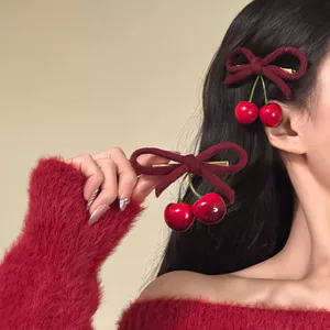 Kẹp Tóc Hình Anh Đào Đỏ, Phụ Kiện Thời Trang Cho Nữ