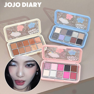 Bảng phấn mắt 10 màu JOJO DIARY - Matte Pearlescent Natural Độ bão hòa thấp Earth Brown Tone để trang điểm mắt hàng ngày JJ324
