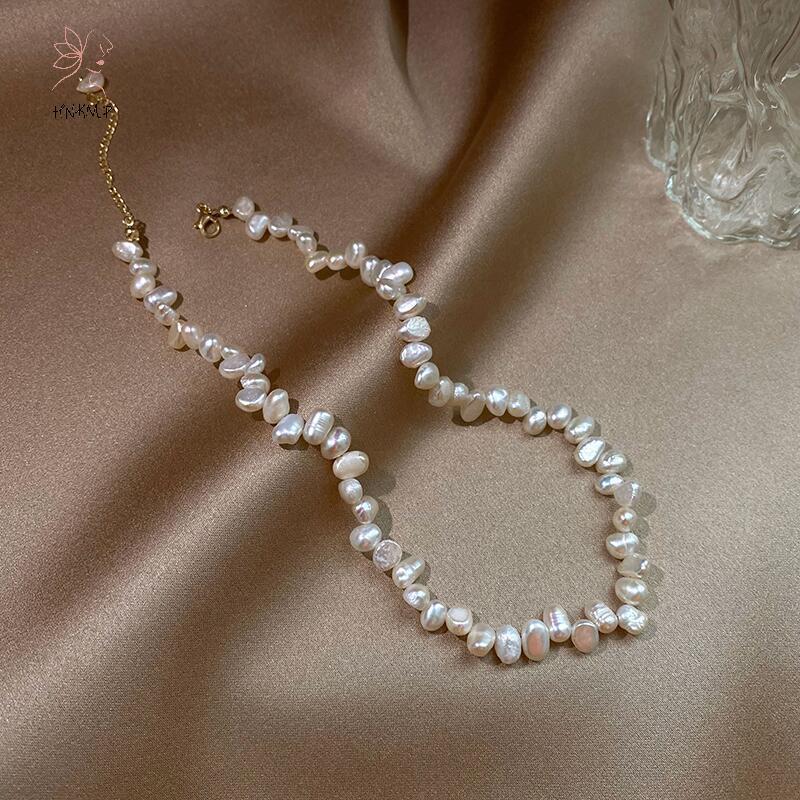 Vòng cổ ngọc trai baroque màu trắng, thiết kế đơn giản, trang sức cưới dành cho nữ