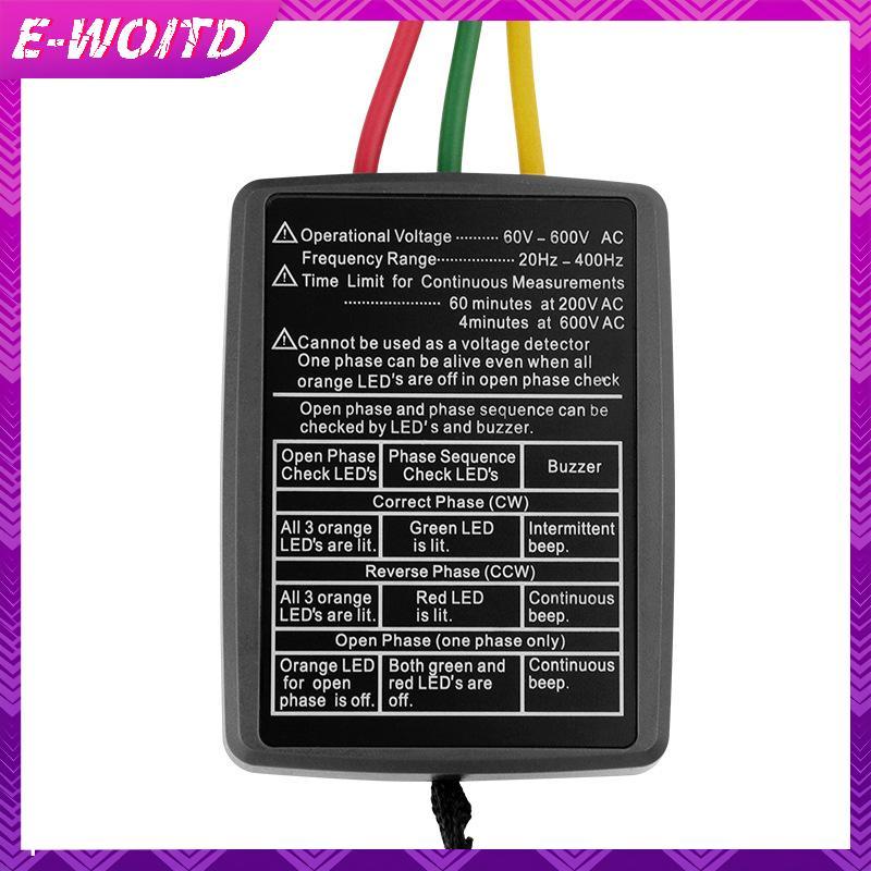 E-WOITD Máy đo pha xoay chiều 3 pha Máy dò pha Máy kiểm tra xoay Chỉ báo pha Kỹ thuật số Chỉ báo sắp xếp pha E-WOITD