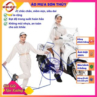 Áo mưa cánh rơi TRONG SUỐT 1 mũ , 2 mũ Áo mưa trong suốt Sơn Thủy vải dày, to rộng PVC freesize dobaohoso1