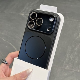 Ốp điện thoại di động hút từ tính cửa sổ lớn mạ cao cấp cho iPhone17 16 15 14 13 Pro Max bảo vệ camera chống sốc chống rơi mặt sau cứng
